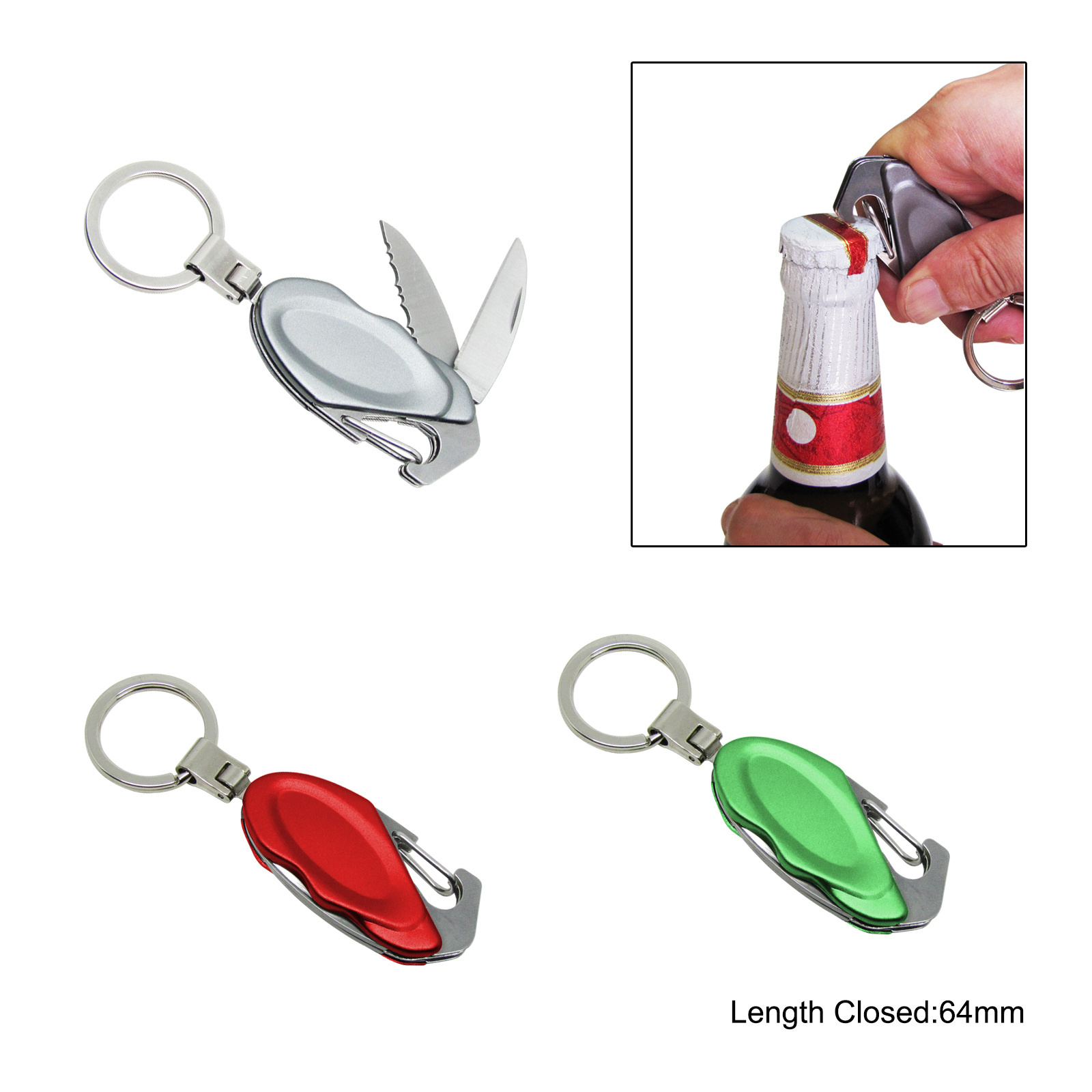 #6187 Multi Function Key Chain Tools with Bottle Opener